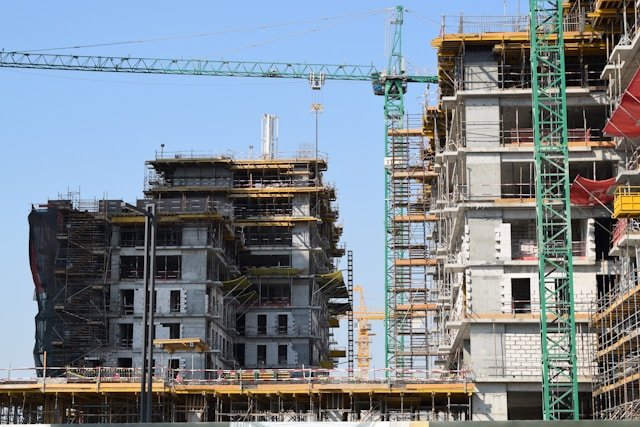 Großvolumige Baustelle, Industrie- und Gewerbebau